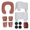 thumbnail image 2 of Commode Chair, Toilet Shower Chair Folding Khaki  for Elderly for Bathroom, 2 of 7