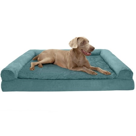 UPC: 0842229116304 | FurHaven Pet Products Plush & Suede Cooling Gel Memory Foam Sofa-Style Pet Bed for Dogs & Cats – Deep Pool Jumbo Plus