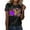 Black, variant on TSADFHJI Chiffon Tops for Women Elegant Women Casual Mardi Printing Shirts Round Neck Short Sleeve Tee Tops Tunic Blouse M Mint Green