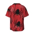 thumbnail image 6 of Lsque Spider print Men's Cuban Collar Short Sleeve Shirt Summer Beachwear Casual Button Down Fashionable Vacation Leisure Shirt-Medium, 6 of 7