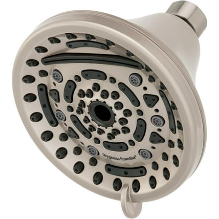 Oxygenics PowerMax Brushed Nickel Fixed Shower Head 1.8-GPM 6.8-LPM