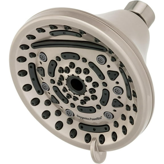 Oxygenics PowerMax Brushed Nickel Fixed Shower Head 1.8-GPM 6.8-LPM