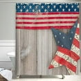 thumbnail image 2 of 4PCS/Set Western Texas Star Shower Curtain, Waterproof Fabric Bath Curtain, Rustic Barn Wooden Board Vintage Farmhouse Country Bathroom Decor, Non-slip Bathroom Mat Bath Mat Toilet Rug, Grey, 2 of 7