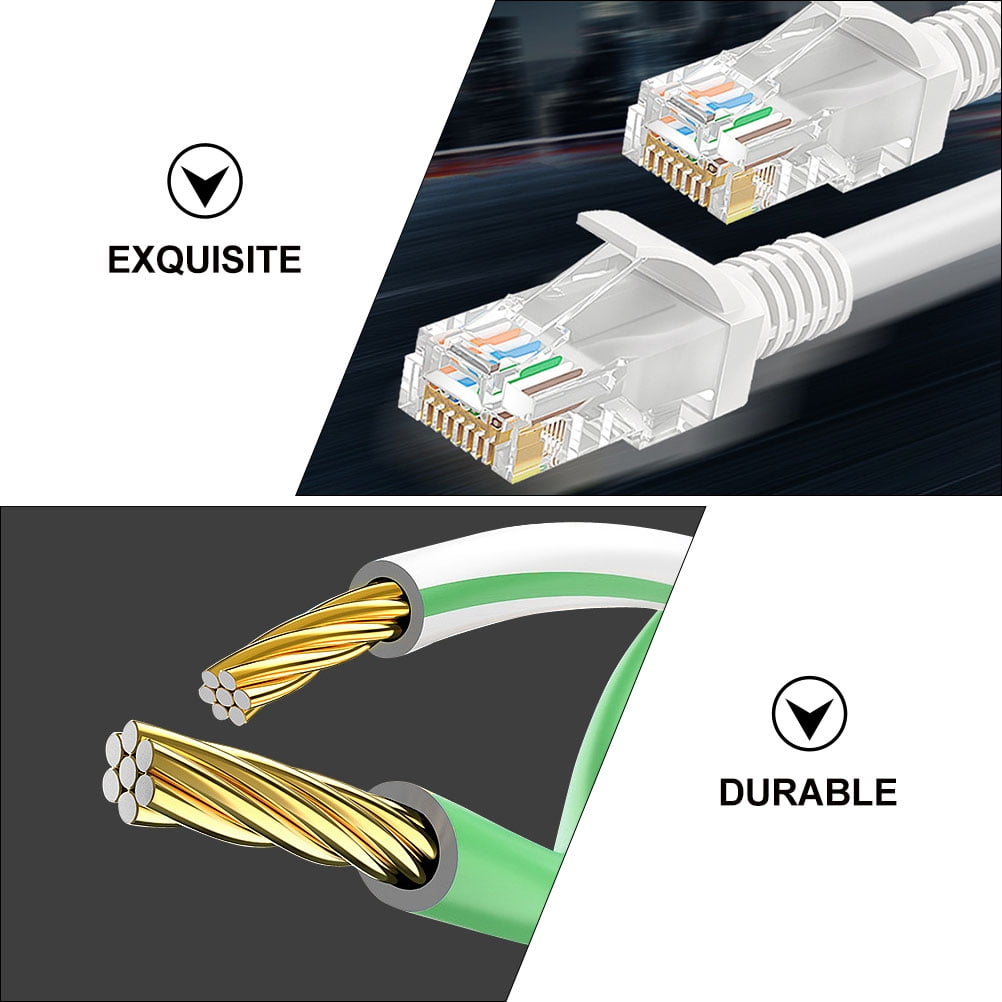 BESTYASH 1-Pack Cat5e Ethernet Network Cable White Copper Wired Internet Cable for Computer Router Back to School Use