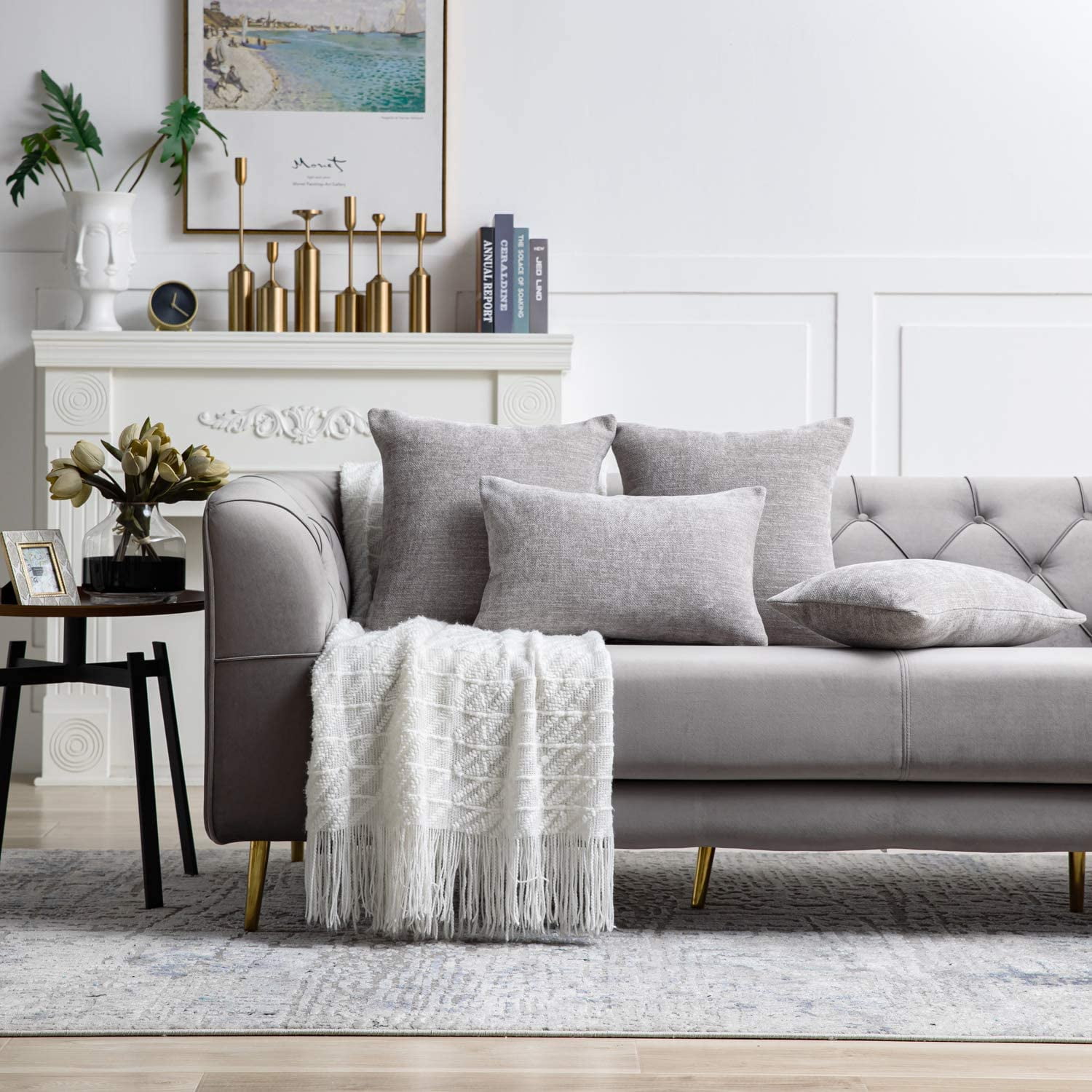 Pillow covers for grey couch sale