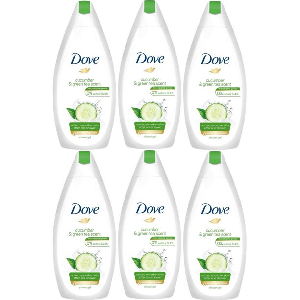 Dove Cucumber & Green Tea Scent Body Wash, 16.9 Ounce / 500 Ml (Pack of