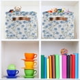 thumbnail image 6 of Yayeee Canvas Storage Basket with Handles for Shelves Fabric Bins Closet Organizer, Forget Me Not, 6 of 8