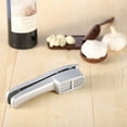 thumbnail image 3 of Garlic Press, 2 in 1 Garlic Mince and Garlic Slice with Garlic Cleaner Brush and Silicone Tube Peeler Set. Easy Squeeze, Rust Proof, Dishwasher Safe, Easy Clean., 3 of 5