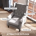 thumbnail image 4 of HOMCOM Button-Tufted Accent Chair with High Wingback, Rounded Cushioned Armrests and Thick Padded Seat, Grey, 4 of 10