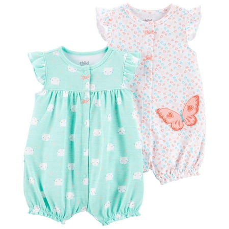 - Snap up romper, 2-pack (Baby Girls)