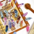 thumbnail image 7 of YOKSAS Transparent Self-Adhesive Vintage Feather Stickers, 240 Count, 7 of 7