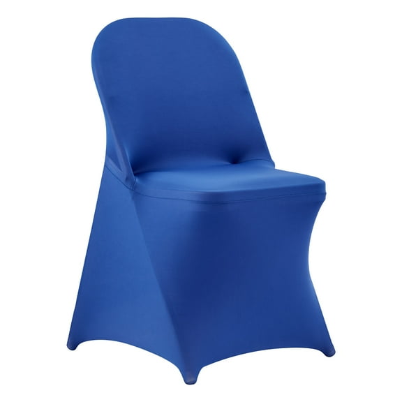KFFKFF 50 Pcs Blue Chair Covers, Polyester Spandex Stretch Slipcovers for Weddings, Parties, Dining, and Banquets, Fits Chairs up to 17.72 x 18.11 x 30.31 inches