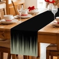 thumbnail image 5 of Sage Green Black Ombre Table Runner 48 Inches, Modern Abstract Striped Gradient Bed Runner Dresser Scarves Tabletop for Indoor Outdoor Parties/Ceremony/Banquet, 13" x 48", 5 of 8