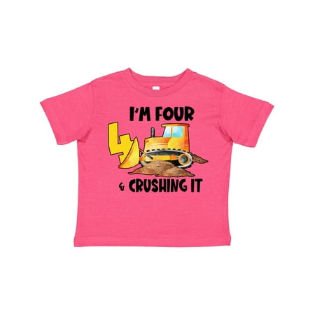 

Inktastic I m 4 and Crushing It Construction 4th Birthday Gift Toddler Boy or Toddler Girl T-Shirt