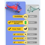 FanttikRide N7 Pro Electric Wiggle Car, Rechargeable Battery, 2-Speed, Anti-Rollover, Flashing Wheels, Bluetooth, Kids Car for Ages 3+, 150 lbs, Blue