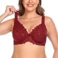 thumbnail image 3 of Women's Sexy Lace Embroidered Bras Full Coverage Unlined Underwire Plus Size Bra 44DDD, 3 of 7