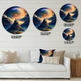thumbnail image 4 of Designart "Mystical Fantasy Castle Blue I" City Fantasy Round Metal Art, 4 of 5
