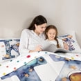 thumbnail image 5 of Homewish Letter K Monogrammed Bedding Comforter Set,Cartoon Astronaut Twin Comforter Sets,Watercolor Ink Painting Bedding Set For Kids,Microfiber Room Decorative Reversible,2pcs, 5 of 8