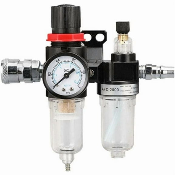 1/4" Compressed Air Filter Regulator Pressure Moisture Trap Oil Water Lubricator Separator Reducer Pneumatic Gas Compressor Gauge Connector,de