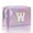 W, variant on Small Pouch for Feminine Products Travel Vanity Case with Lights Make up Cases Big Makeup Bag Scrunch Makeup Case Clear Top Large Capacity Embroidered Alphabet Makeup Bag Toiletry Bag Travel Storage