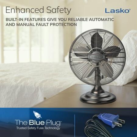 Lasko 12-In. Classic Metal Table Fan - Bronze
