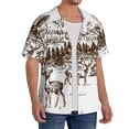 thumbnail image 2 of Sikiie Woodland Forest With Deers Men's Cuban Shirt, Hawaiian Shirts, Business Casual Button Down Shirts, Short Sleeve Shirt-Small, 2 of 5
