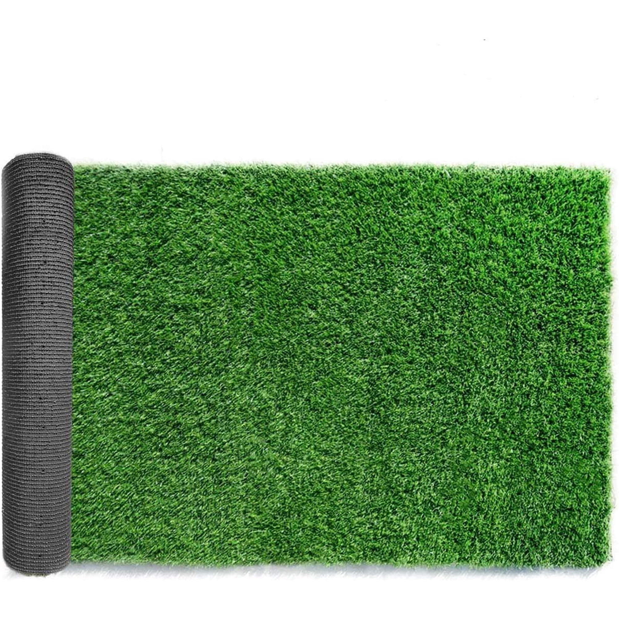 Sunny Lane Synthetic Artificial Grass Turf Customized Sizes Decorations for Fence Drainage Holes & Rubber Backing, Indoor Outdoor Faux Grass Astro Rug Carpet Backdropfor Garden Backyard Patio Balcony