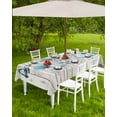 thumbnail image 4 of Fsddascl Blue Tulip Outdoor Tablecloth - 60x102 Inch Rectangle Dining Table Cover, Country Spring Butterfly Floral Wooden Grain Waterproof Outdoor Table Cloth with Umbrella Hole & Zipper for Patio, 4 of 7