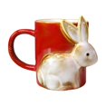 thumbnail image 3 of Easter Bunny Design Ceramic Coffee Mug, Handmade Stylish Tea Cup, Elegant Water Cup for Office and Home Kitchen Use, Perfect Festive Gift for Holiday Celebrations and Daily Beverage, Red, 3 of 6