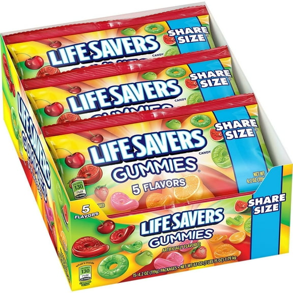 Lifesavers Gummies - 5 Flavors - 4.2 Ounce - 15 Pack (Pack of 2)
