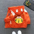 thumbnail image 4 of Atogsazn Baby Girls Rain Jackets Kids Zip Up Long Sleeve Cute Print Windproof Hooded Coat Spring Fall Clothes 02-Orange 6-8 Years, 4 of 5