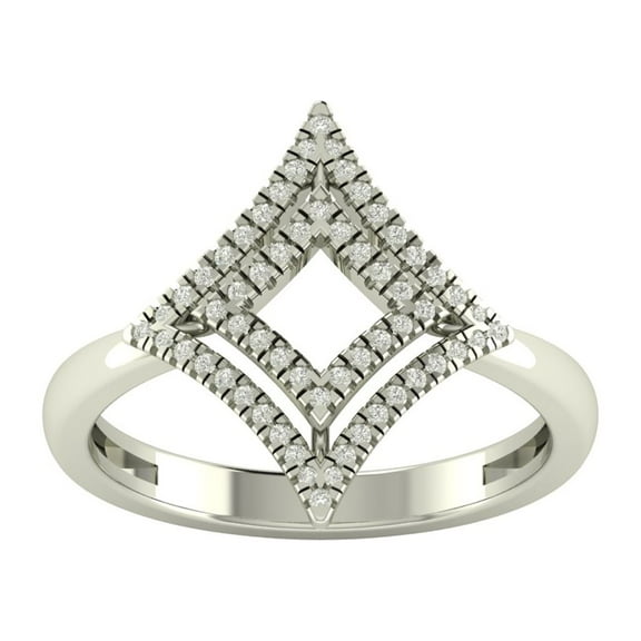 Araiya Sterling Silver Diamond Cluster Space Ring (1/4 cttw, I-J Color, I2-I3 Clarity), Size 7