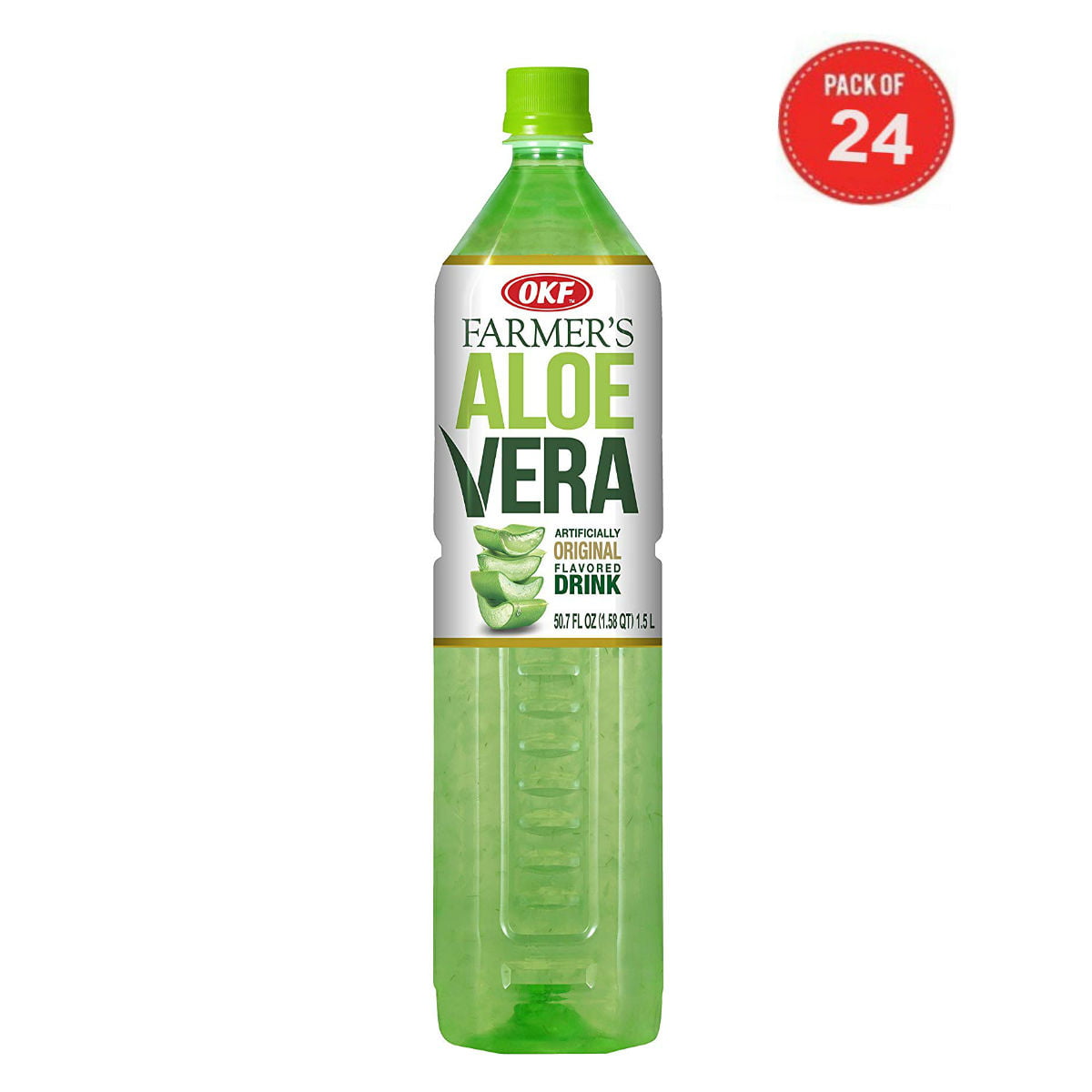 Blanco Uitgaan Onvervangbaar OKF Farmer's Aloe Vera Drink, Original, 1.5 Liter (Pack of 24) - Walmart.com