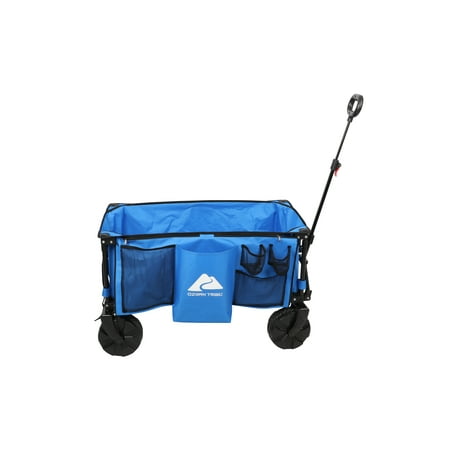 Ozark Trail Camping All-terrain Folding Wagon with Oversized Wheels  Blue