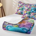 thumbnail image 4 of Erosebridal Kawaii Bear Print Twin Quilt Set for Girls, Groovy Flower Floral Twin Coverlet Set, 2-Piece, 4 of 7