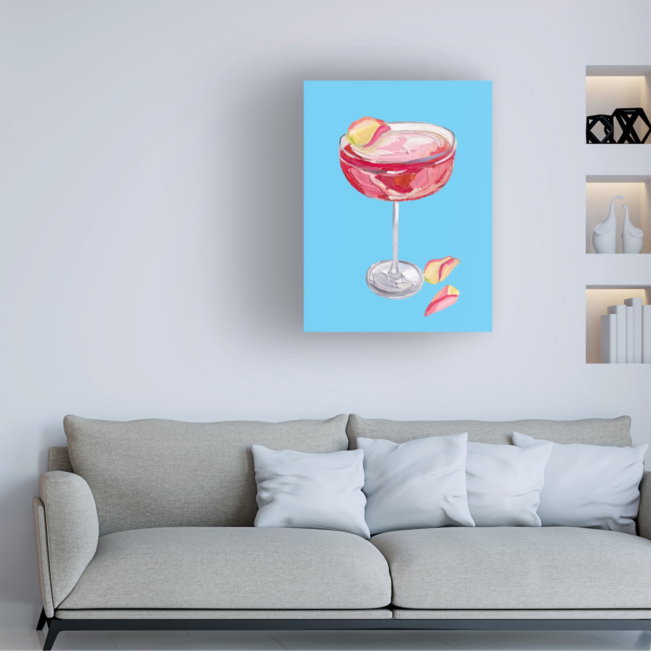 Trademark Fine Art Alice Straker Sparkling Rose Gin Cocktail Canvas Wall Art