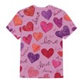 thumbnail image 4 of Garbnen Valentines Day Top for Women Short Tops for Women Trendy Love Heart Graphic Crew Neck Dressy Blouses for Women, 4 of 4