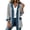 Gray, variant on Fnooota Women Denim Patchwork Ribbed Knit Shackets, Casual Long Sleeve Button Front Collared Shirt Jacket Outerwear Dark Gray Size S-2XL