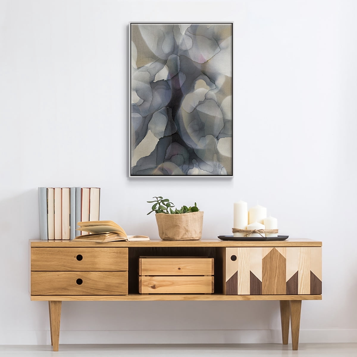 Heavy Weather Framed Premium Gallery Wrapped Canvas - Ready to Hang - 25 x 37 - White Floating Frame