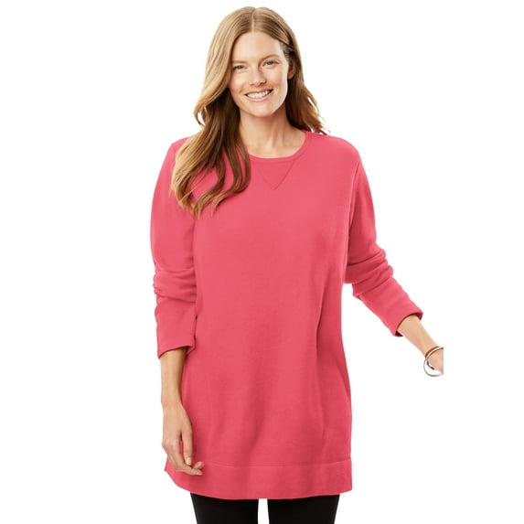 Woman Within Women's Plus Size Sherpa Sweatshirt Sweatshirt