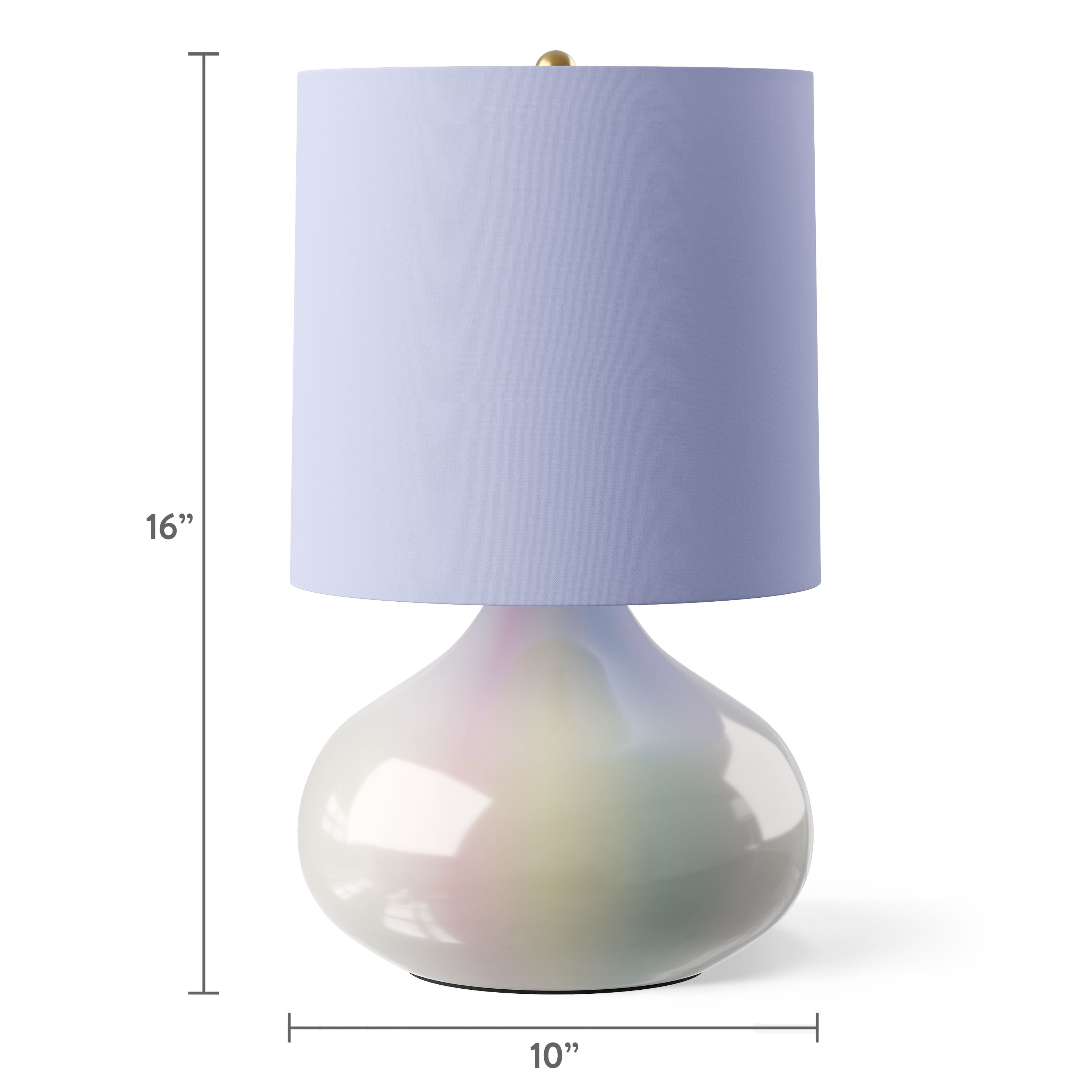 Mainstays Kids 14" Iridescent Table Lamp with Aqua Shade