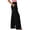 A Black, variant on Women's Pants Dqueduo Women's Casual Solid Color Pleated Elastic Waist Pocketed Linen-Look Straight Leg Pants, 8 Colors Light Blue XL