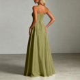 thumbnail image 4 of Women's Satin V Neck A-Line Gown – Elegant Evening Party Dress in Sizes XS-XL, Versatile Formal Occasion Wear for Prom Wedding, 4 of 5