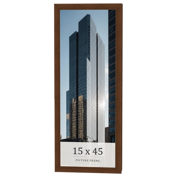 15x45 Brown Real Wood Picture Frame Width 1.25 inches | Interior Frame Depth 0.5 inches | Galvin