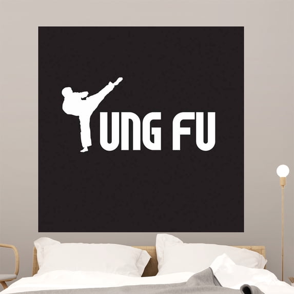 Kung Fu Black Wall Mural by Wallmonkeys Peel and Stick Graphic (48 in H x 48 in W) WM359123