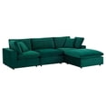 thumbnail image 1 of Modway Commix 4-Piece Down Filled Overstuffed Performance Velvet Sectional Sofa in Green, 1 of 5