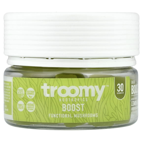 Troomy Nootropics Boost, Functional Mushrooms Gummies, Lemon Lime, 30 Gummies