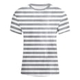 thumbnail image 4 of KKBOTIVE Striped Short Sleeve T Shirt for Boys, School Uniform Casual Round Neck Shirt Kids Back to School Tops Z01 Light Gray 13-14Y, 4 of 5