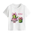 thumbnail image 4 of Virmaxy (2-14 Years Old)Pickle Letter Printed Shirt For Toddler Boys Girls Casual Printed Gherkin Pattern T-Shirt Kids Spring Summer Loose Short Sleeve Crew Neck Top White-3 3 Years, 4 of 4