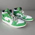 thumbnail image 2 of Ni - ke Ni - ke Air Jordan Men’s Mid Lucky Green White High Top Basketball Sneakers US 10, 2 of 5